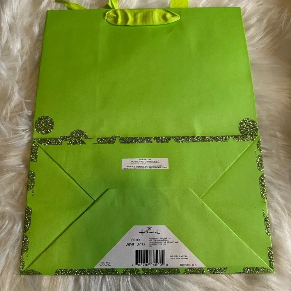 🩷5/$10 Green Glitter gift  Bag